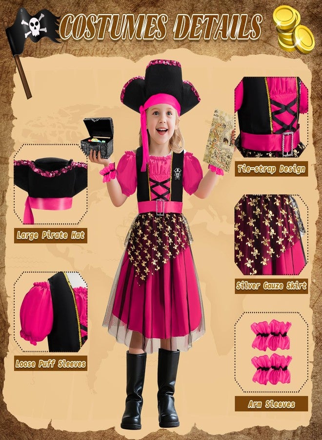 دياو زي قرصان من دي أو أو للبنات، طقم أزياء للهالوين يتضمن فستانًا وقبعة وتلسكوبًا وخريطة، مناسب للعب الأدوار وحفلات أعياد ميلاد الأطفال. مقاس كبير - Image 5